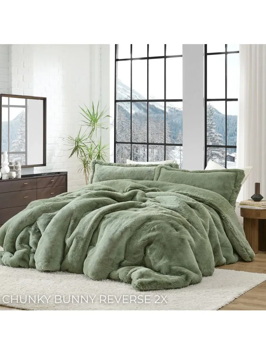 Комплект oversize-одеял 1100 Bunnies Chunky Bunny Reverse из 2 предметов, Calming Sage, Twin XL