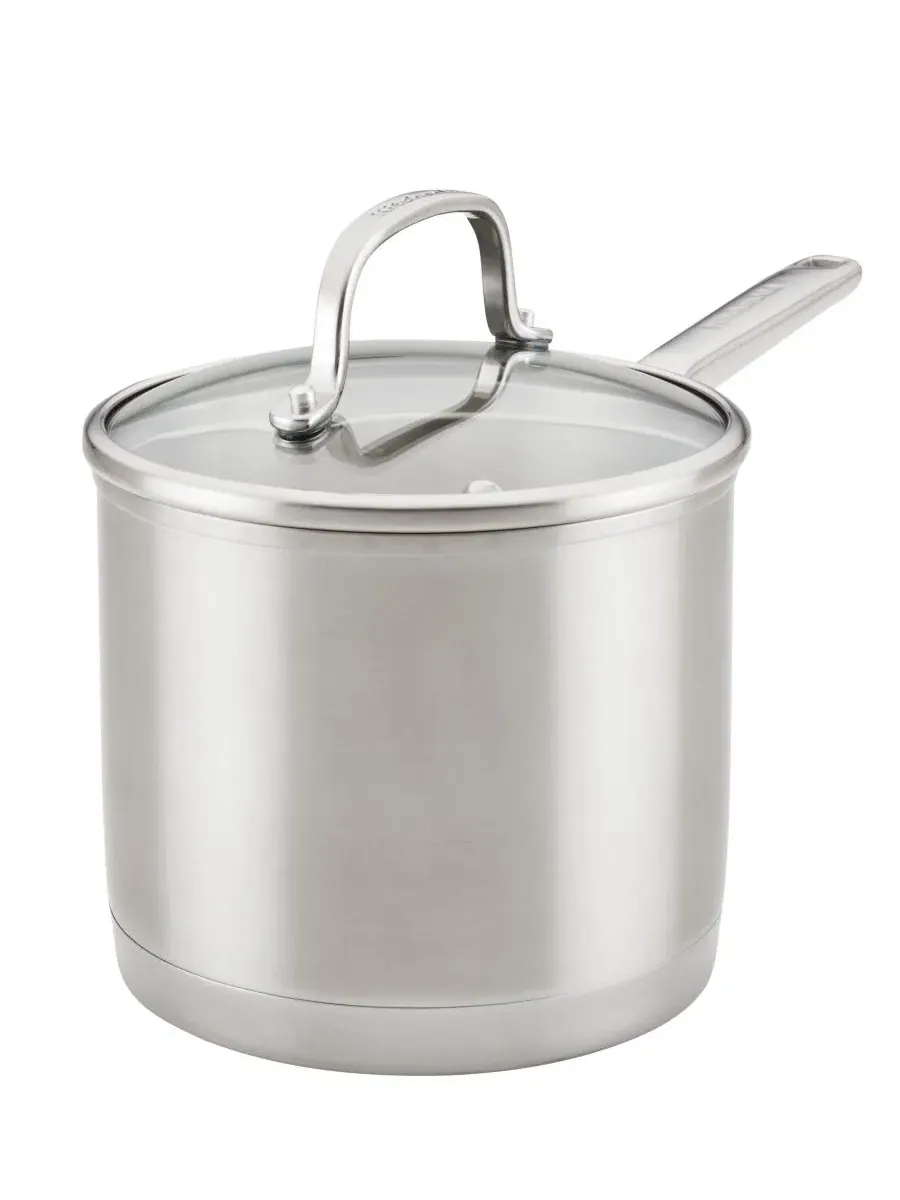 Кастрюля 2,8 л из нержавеющей стали с крышкой KitchenAid, Brushed Stainless Steel