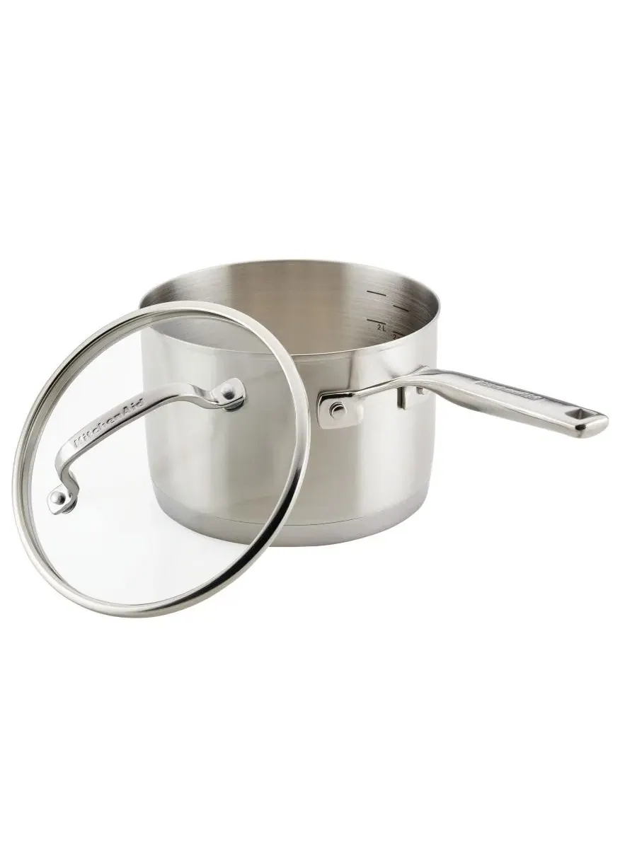 Кастрюля 2,8 л из нержавеющей стали с крышкой KitchenAid, Brushed Stainless Steel — изображение 6 из 9