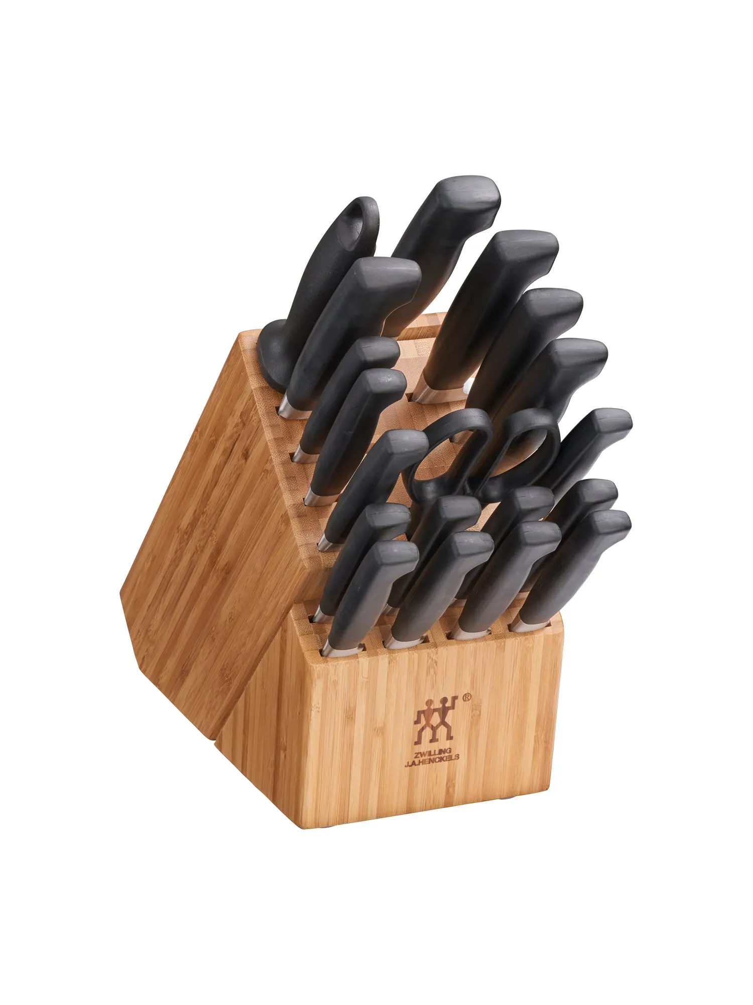 Набор кухонных ножей в блоке Zwilling Four Star, 20 предметов, коричневый/бамбук — изображение 2 из 5