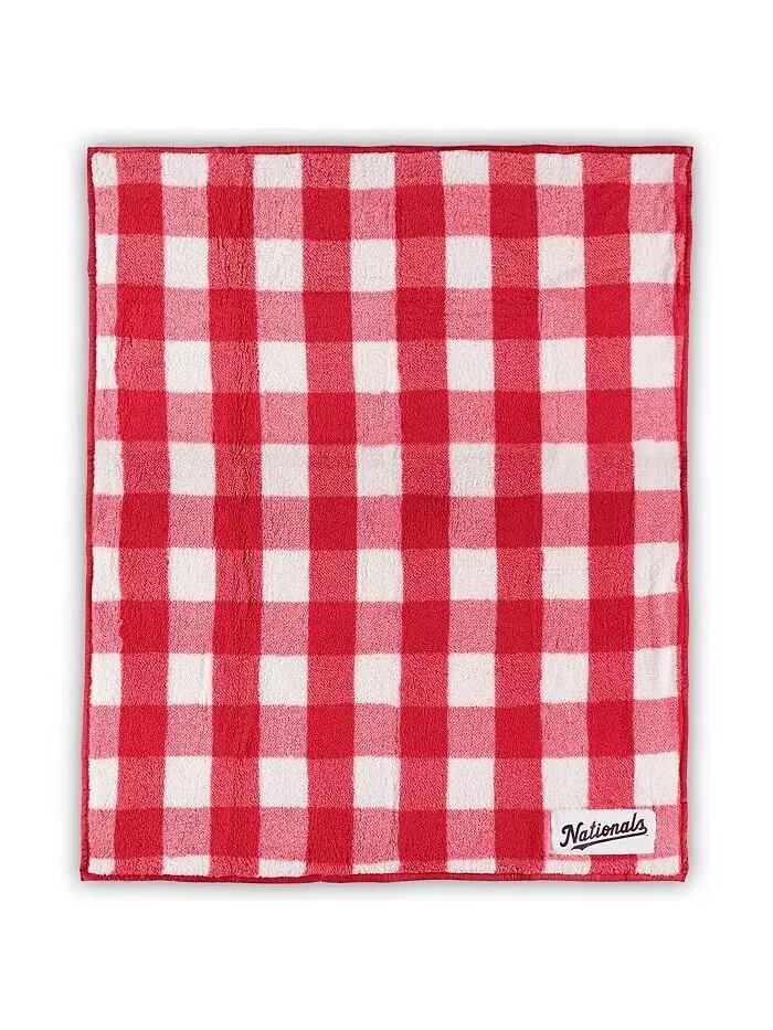 Одеяло из морозного флиса в клетку Washington Nationals размером 50 x 60 дюймов Logo Brands