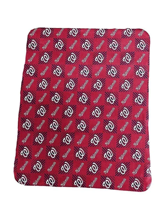 Флисовое одеяло с повторяющимся узором Washington Nationals размером 60 x 50 дюймов Logo Brands