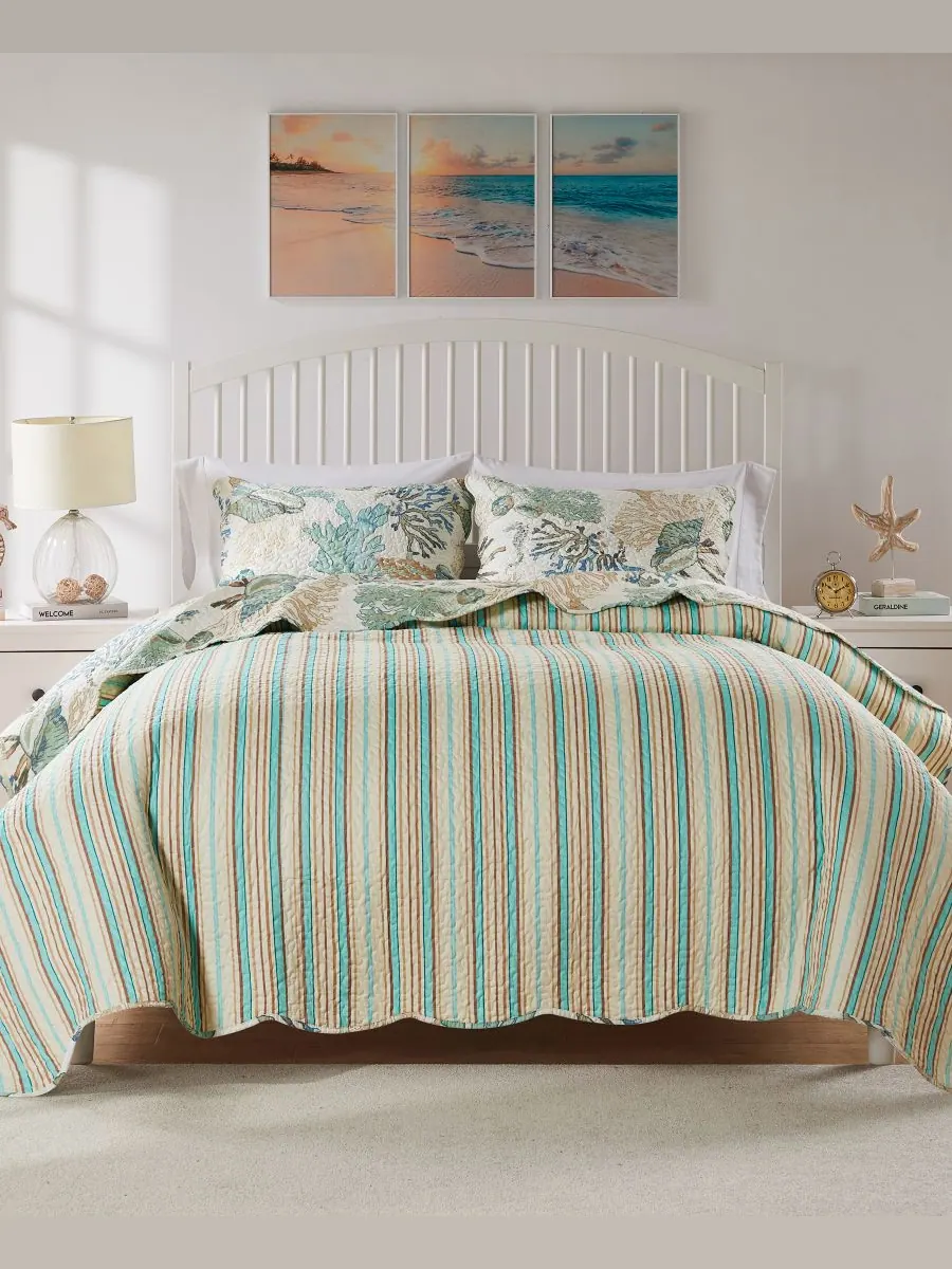 Комплект постельного белья Atlantis Jade из 3 предметов, размер Full/Queen Greenland Home Fashions — изображение 3 из 4