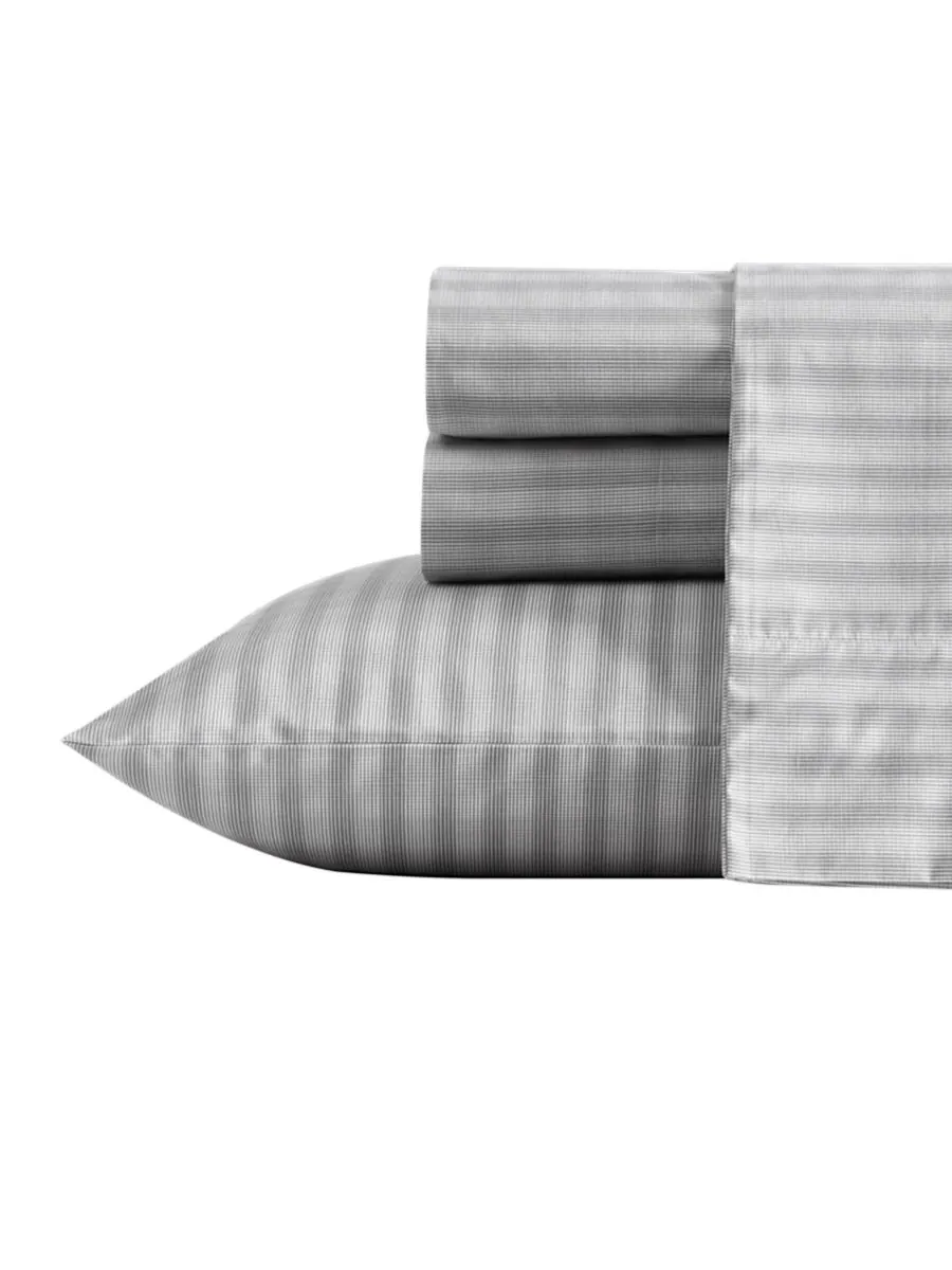 Комплект постельного белья Michael Plaid из хлопкового перкаля, 4 предмета, размер Queen Nautica