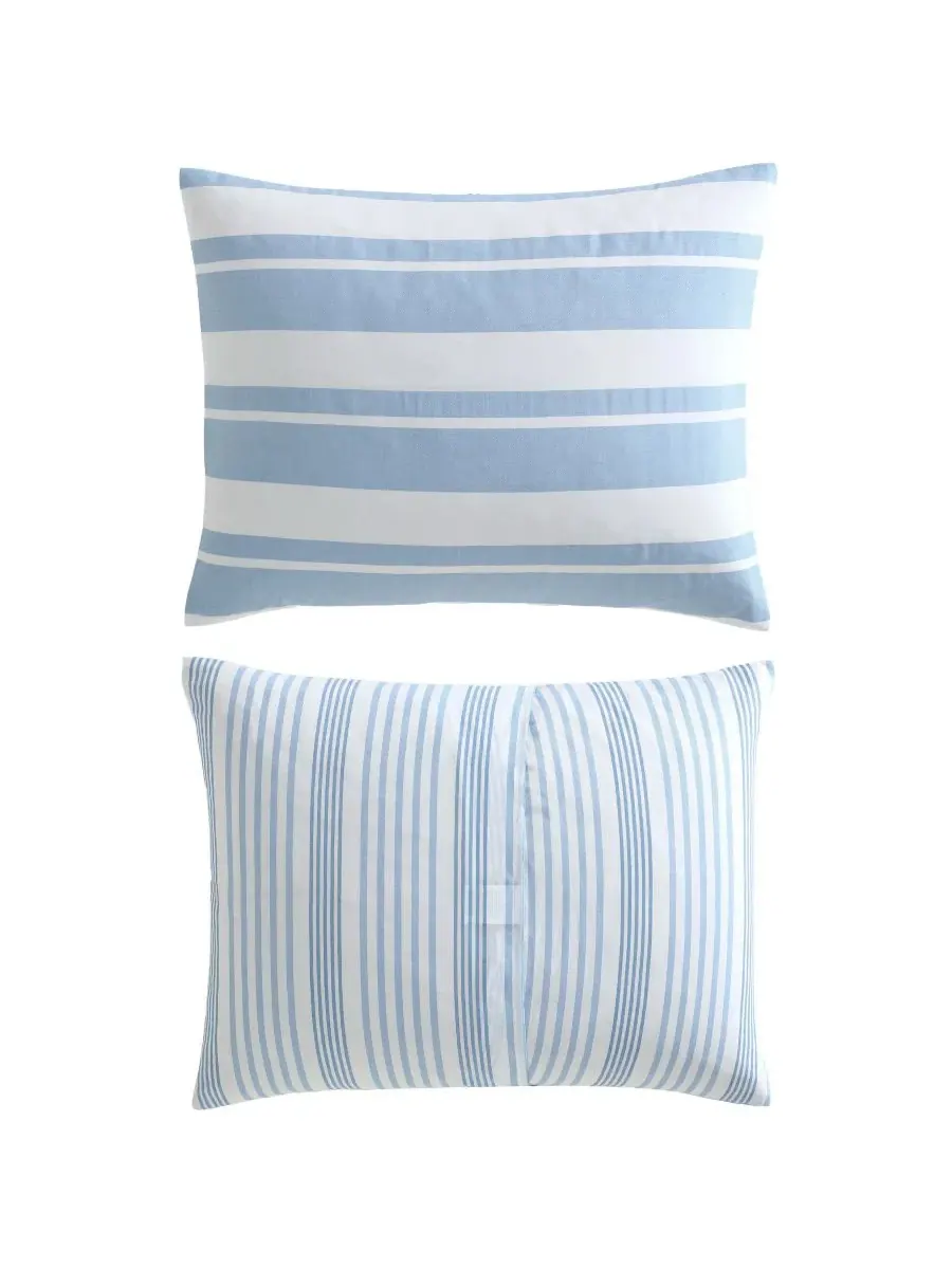 Комплект постельного белья Riverside Stripe из хлопка, двусторонний, 3 предмета, размер Full/Queen — изображение 4 из 6