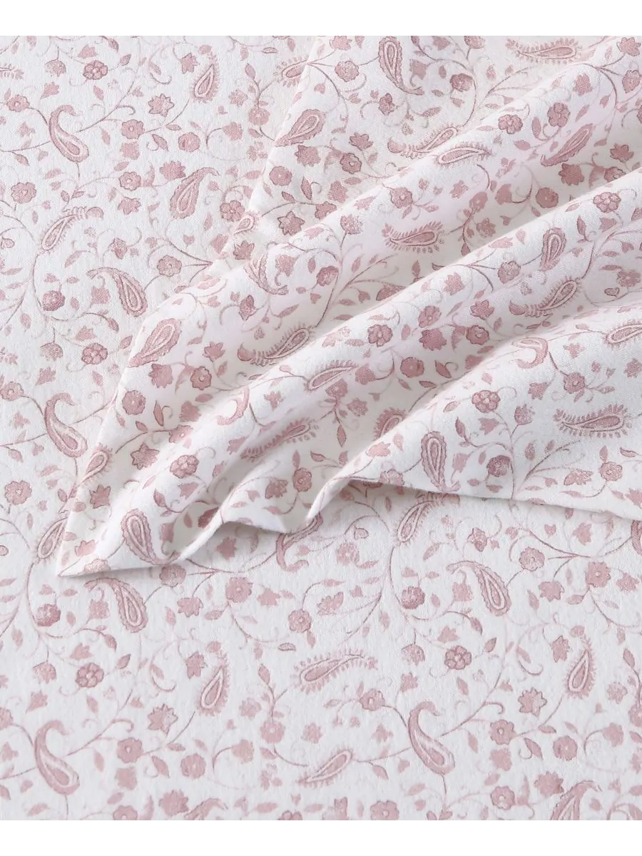 Laura Ashley Комплект постельного белья из хлопковой фланели Paisley Prance, 4 предмета, размер King — изображение 6 из 7