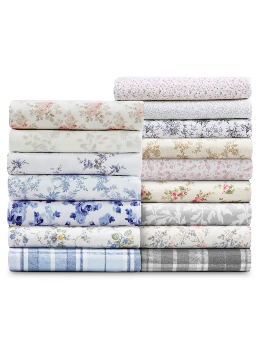 Laura Ashley Комплект постельного белья из хлопковой фланели Paisley Prance, 4 предмета, размер King — изображение 7 из 7