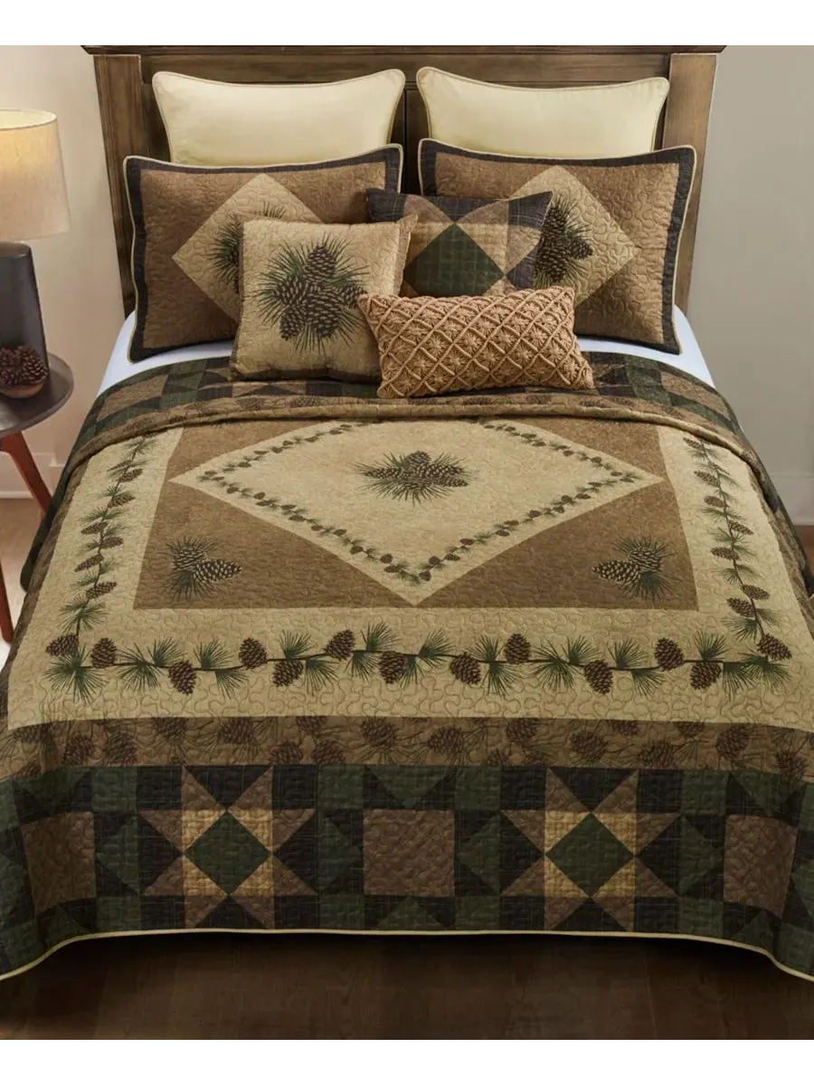 Стеганый комплект 3 предмета Antique-Like Pine, King Donna Sharp, Antique-Like Pine