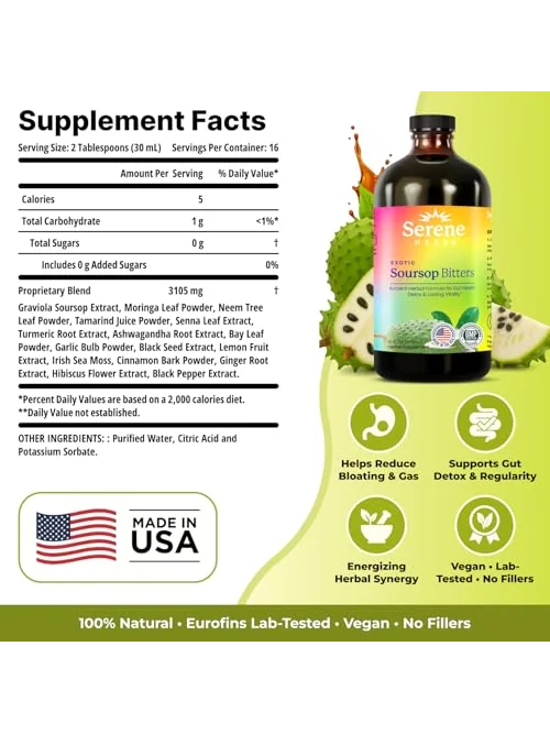 Serene Herbs Soursop Bitters — травяной тоник для очищения организма — 3