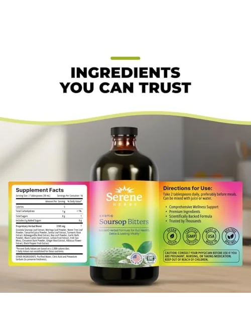 Serene Herbs Soursop Bitters — травяной тоник для очищения организма — 6