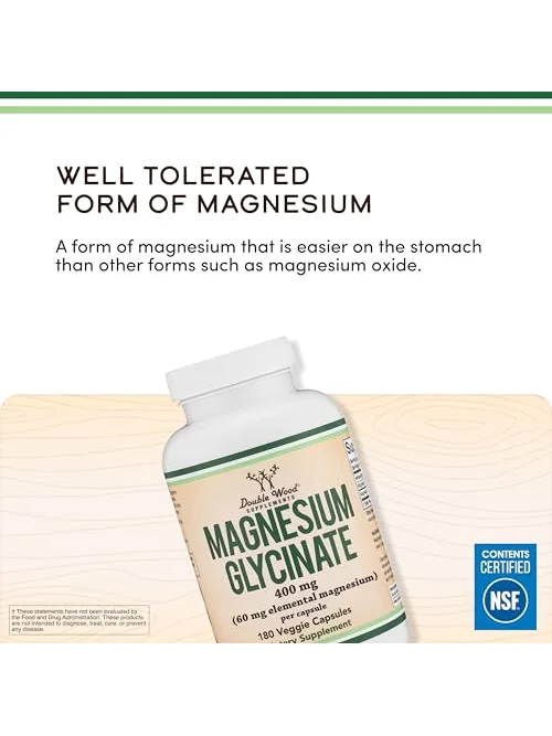 Double Wood Magnesium Glycinate 400 мг, 180 капсул — 4
