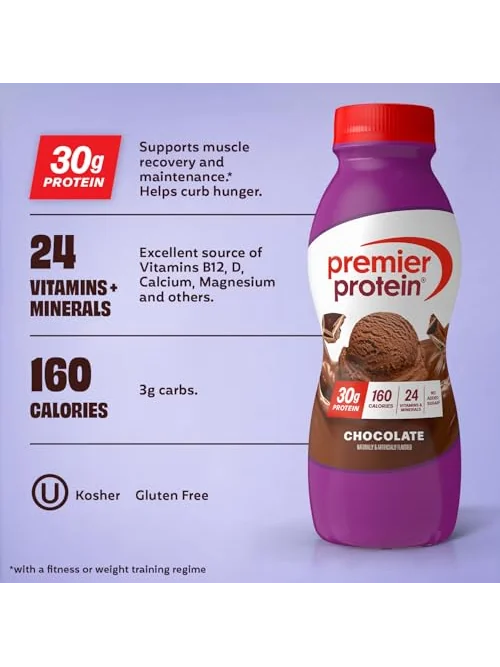 Premier Protein протеиновый коктейль со вкусом шоколада, 30 г белка, 12 шт. — 3