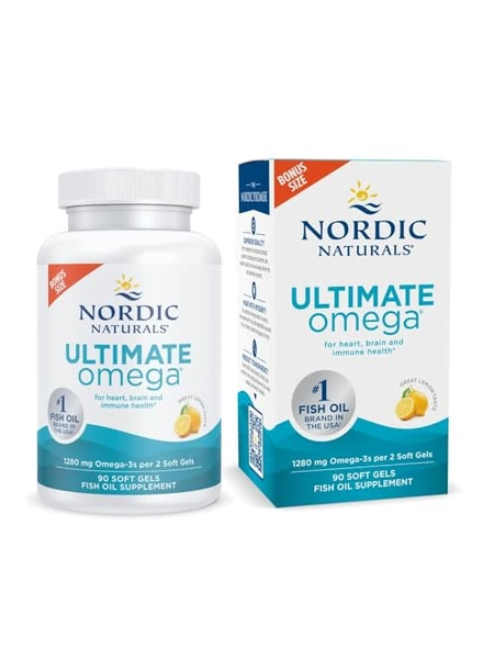 Nordic Naturals Ultimate Omega, вкус лимона, 90 капсул, 1280 мг омега-3