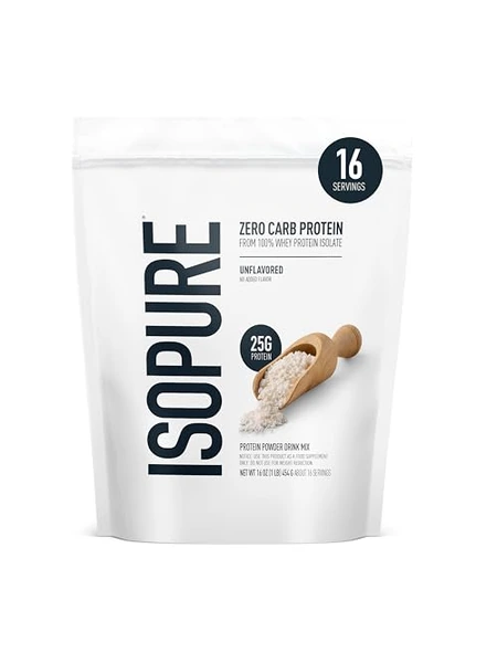 Isopure Zero Carb, сывороточный изолят без углеводов, без вкуса, 454 г