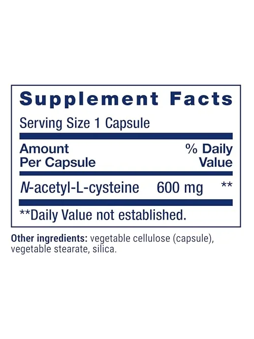 Life Extension NAC 600 мг, N-ацетилцистеин, 60 капсул — 3