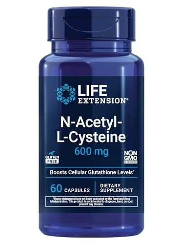 Life Extension NAC 600 мг, N-ацетилцистеин, 60 капсул