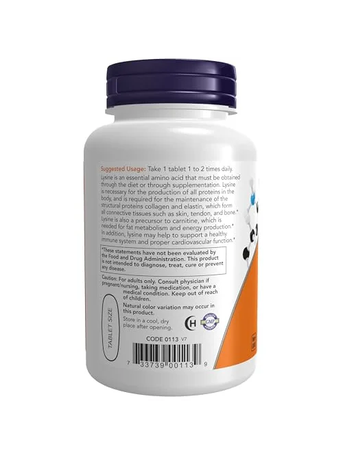 NOW Foods L-Лизин 1000 мг, 100 таблеток — 3
