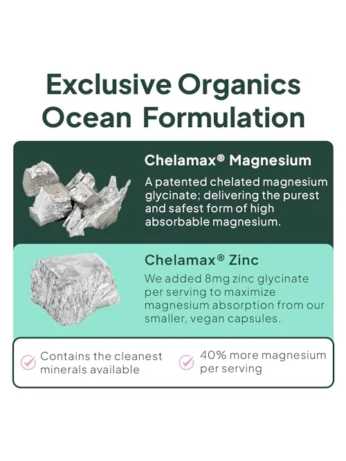 Магния глицинат с цинком Organics Ocean, 90 капсул — 5