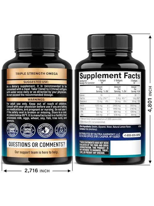 NUTRAHARMONY омега-3 рыбий жир 3600 мг, 90 капсул — 2