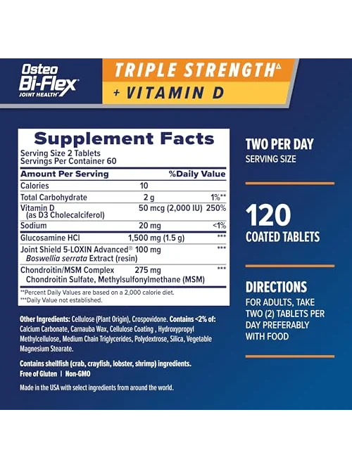 Osteo Bi-Flex Triple Strength с витамином D для суставов, 120 таблеток — 2