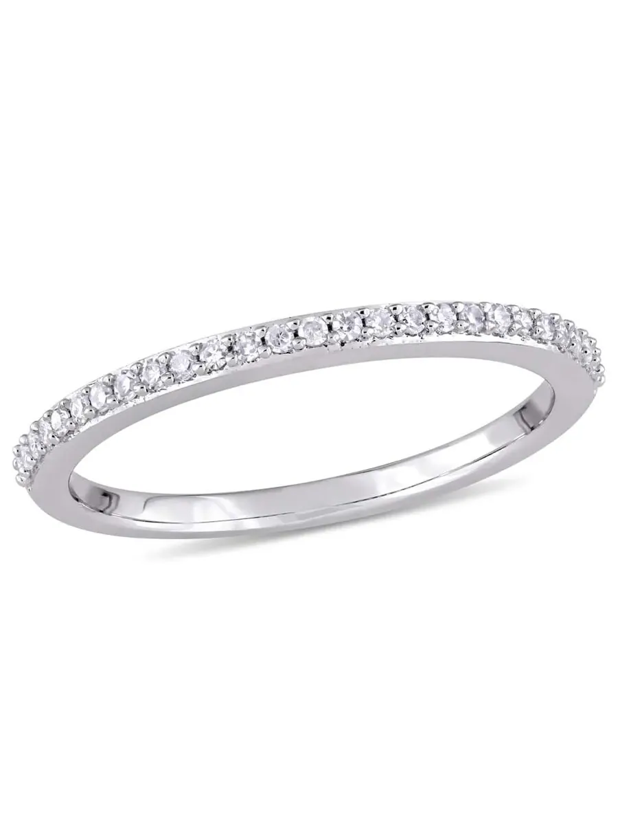 Amour 1/8 CT TW бриллиант Полувечное кольцо на годовщину 14K белое золото — белый