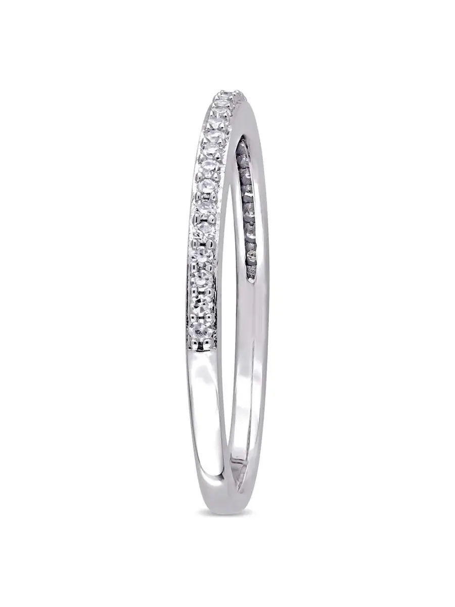 Amour 1/8 CT TW бриллиант Полувечное кольцо на годовщину 14K белое золото — изображение 2 из 4, оттенок белый