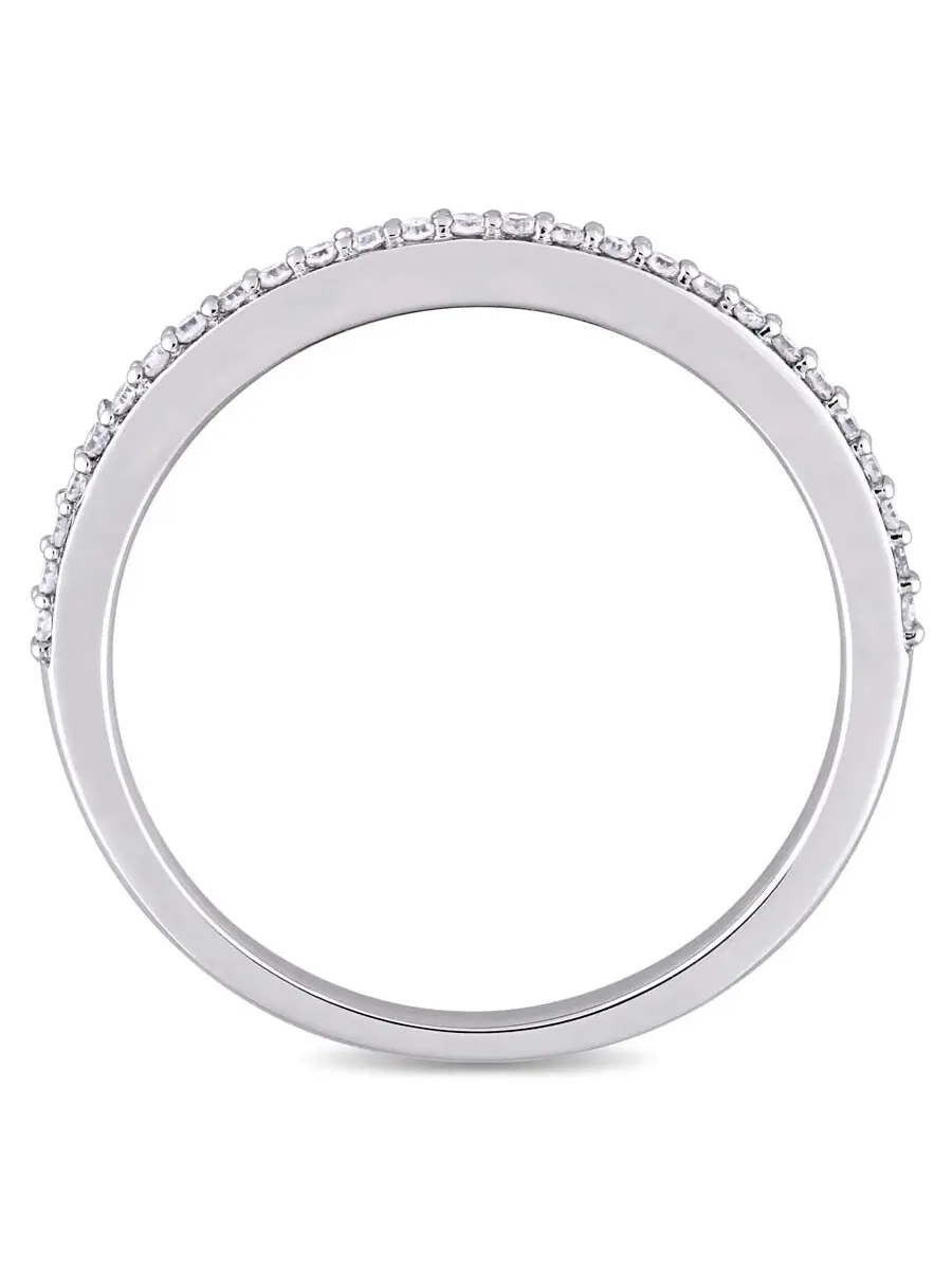 Amour 1/8 CT TW бриллиант Полувечное кольцо на годовщину 14K белое золото — изображение 3 из 4, оттенок белый