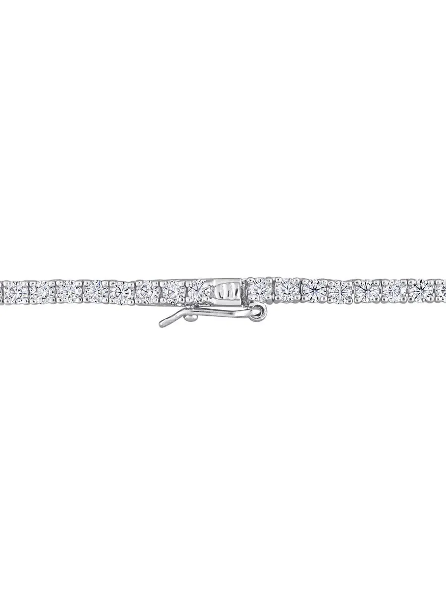AMOUR 12 1/2 CT DEW Созданное колею Моиссанита теннисное ожерелье из стерлингового серебра — изображение 2 из 4