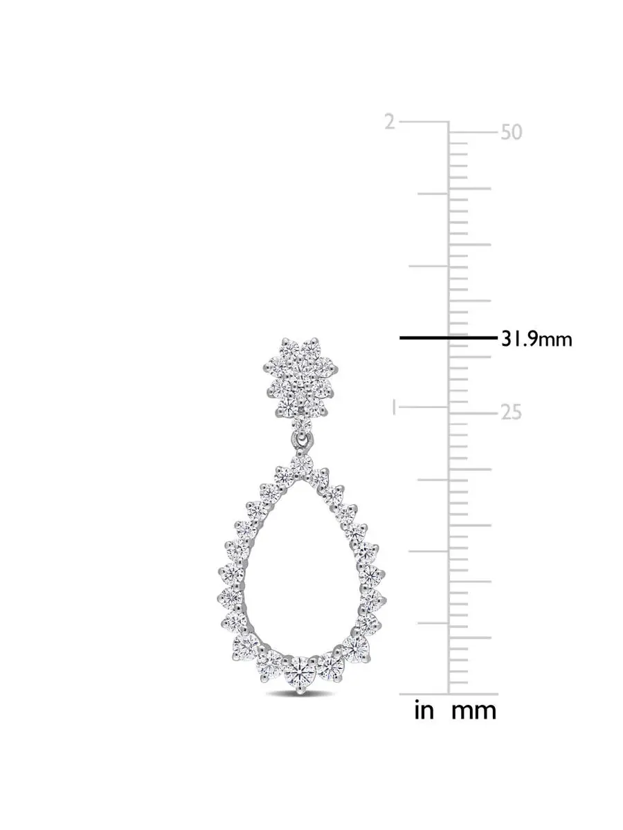 AMOUR 2 1/5 CT DEW Созданные серьги с подвесками в форме капли из моллисанита из серебра 925 пробы — изображение 2 из 4