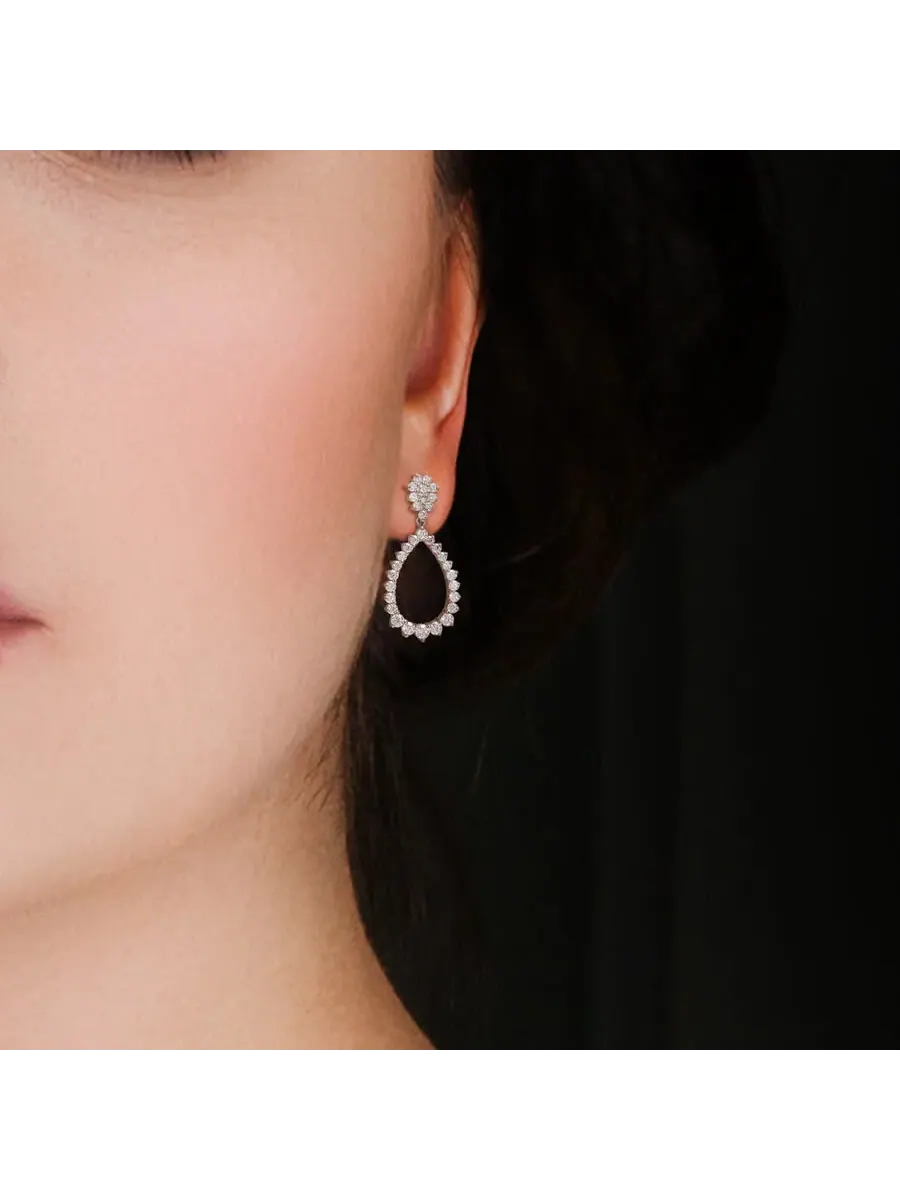 AMOUR 2 1/5 CT DEW Созданные серьги с подвесками в форме капли из моллисанита из серебра 925 пробы — изображение 4 из 4