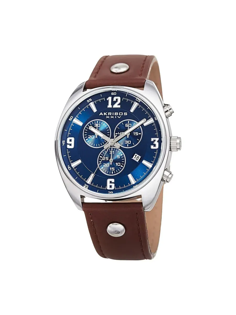 Мужские часы Akribos XXIV Chronograph Quartz с синим циферблатом AK969BRBU