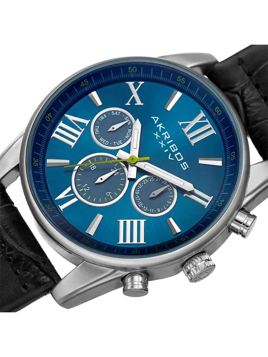 Мужские часы Akribos XXIV Enterprise Quartz с синим циферблатом P50151 — изображение 2 из 4, оттенок серебряный