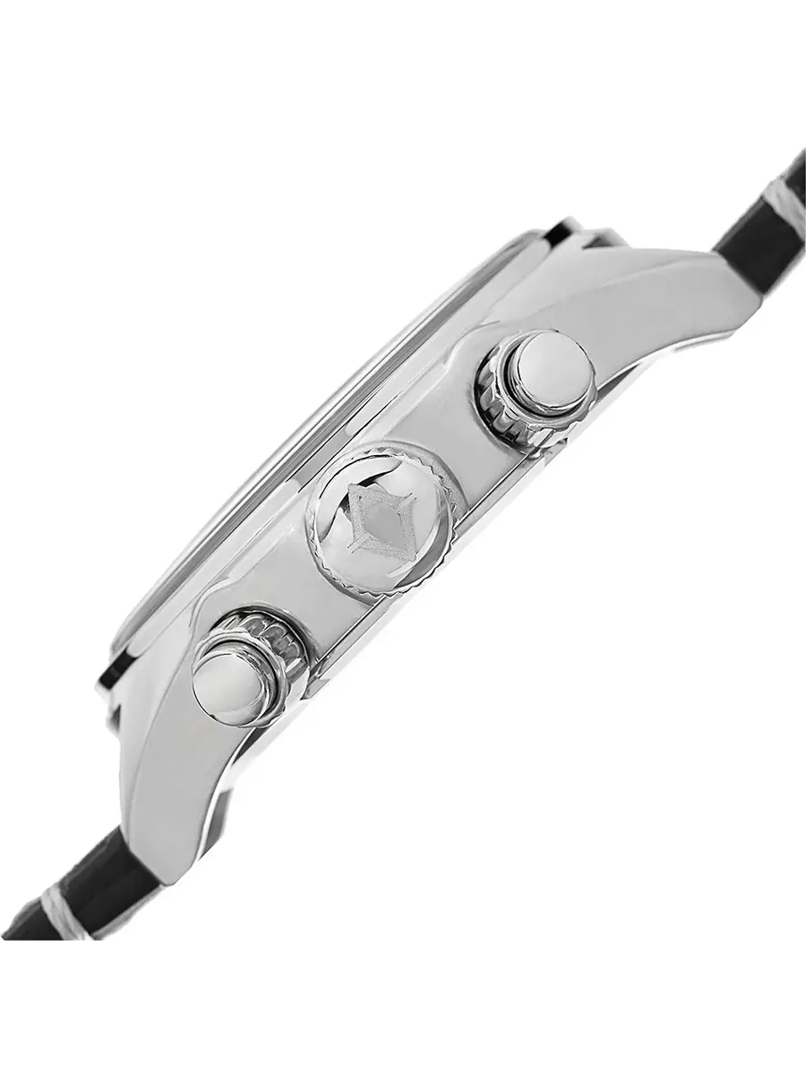 Мужские часы Akribos XXIV Essential Chronograph с черным циферблатом и корпусом из нержавеющей стали AK706SSB