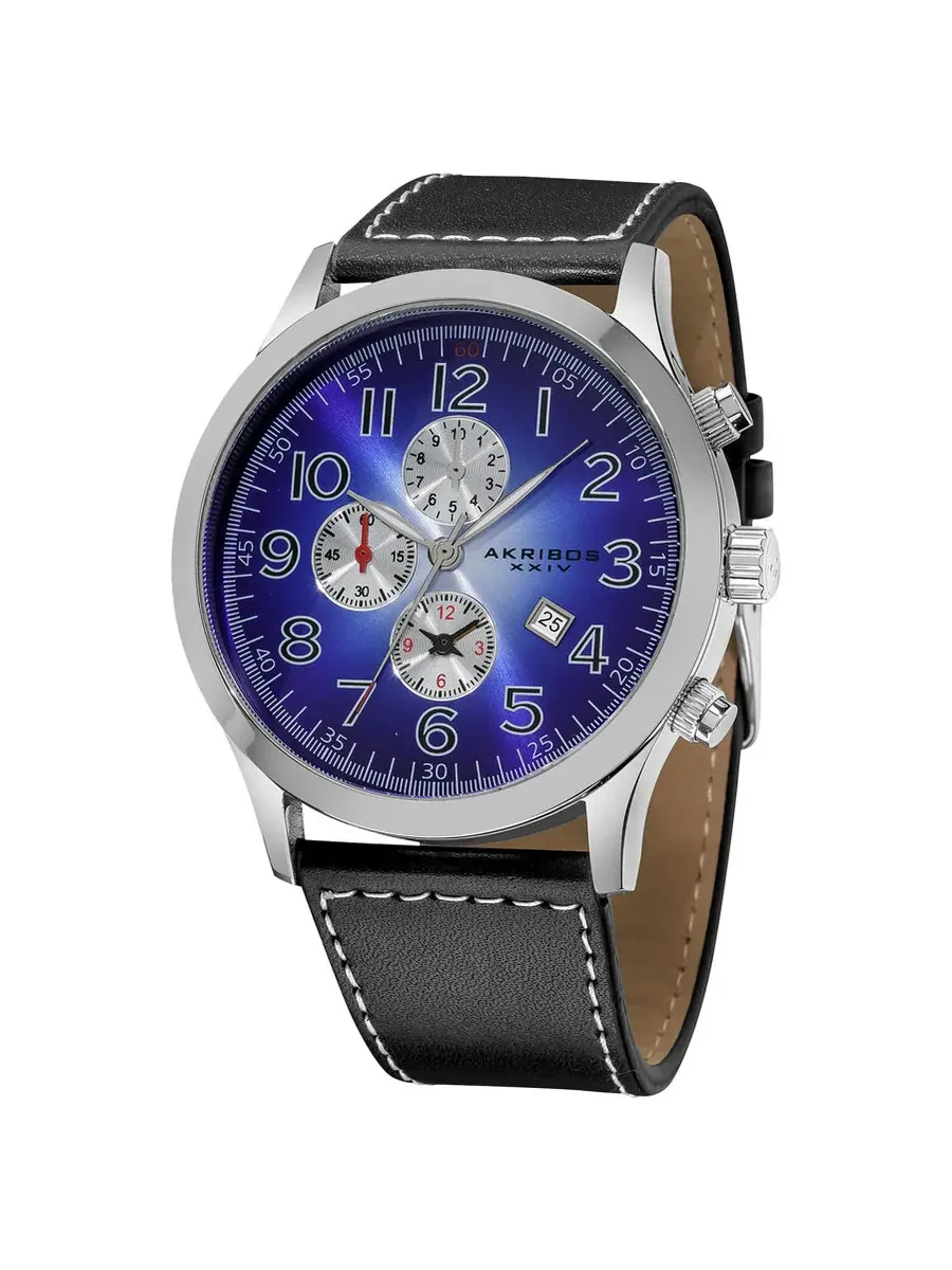 Мужские часы Akribos XXIV Essential Chronograph Quartz с сине-белым градиентным циферблатом AK603BU
