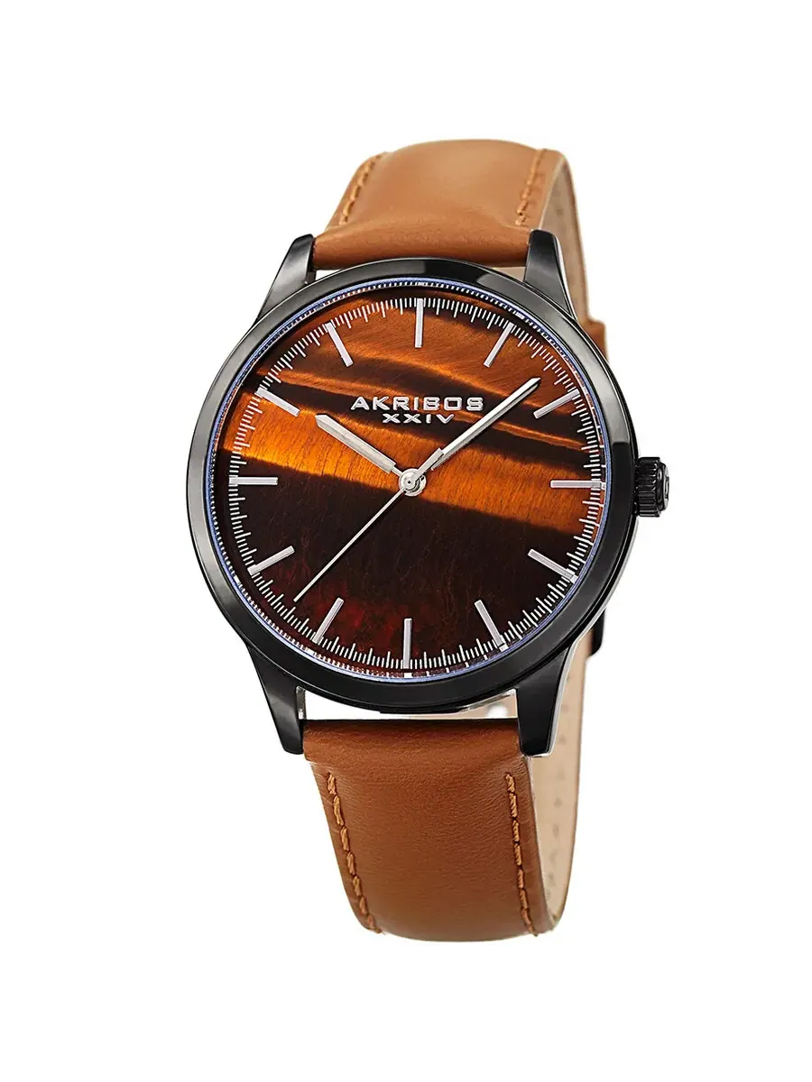 Мужские часы Akribos XXIV Trek Quartz с коричневым циферблатом P50160