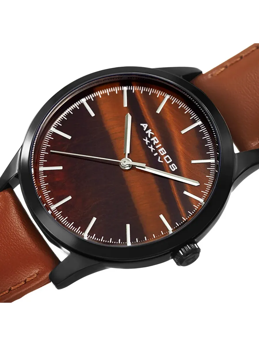 Мужские часы Akribos XXIV Trek Quartz с коричневым циферблатом P50160 — изображение 2 из 4, оттенок черный