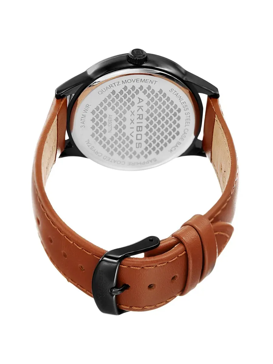 Мужские часы Akribos XXIV Trek Quartz с коричневым циферблатом P50160 — изображение 3 из 4, оттенок черный