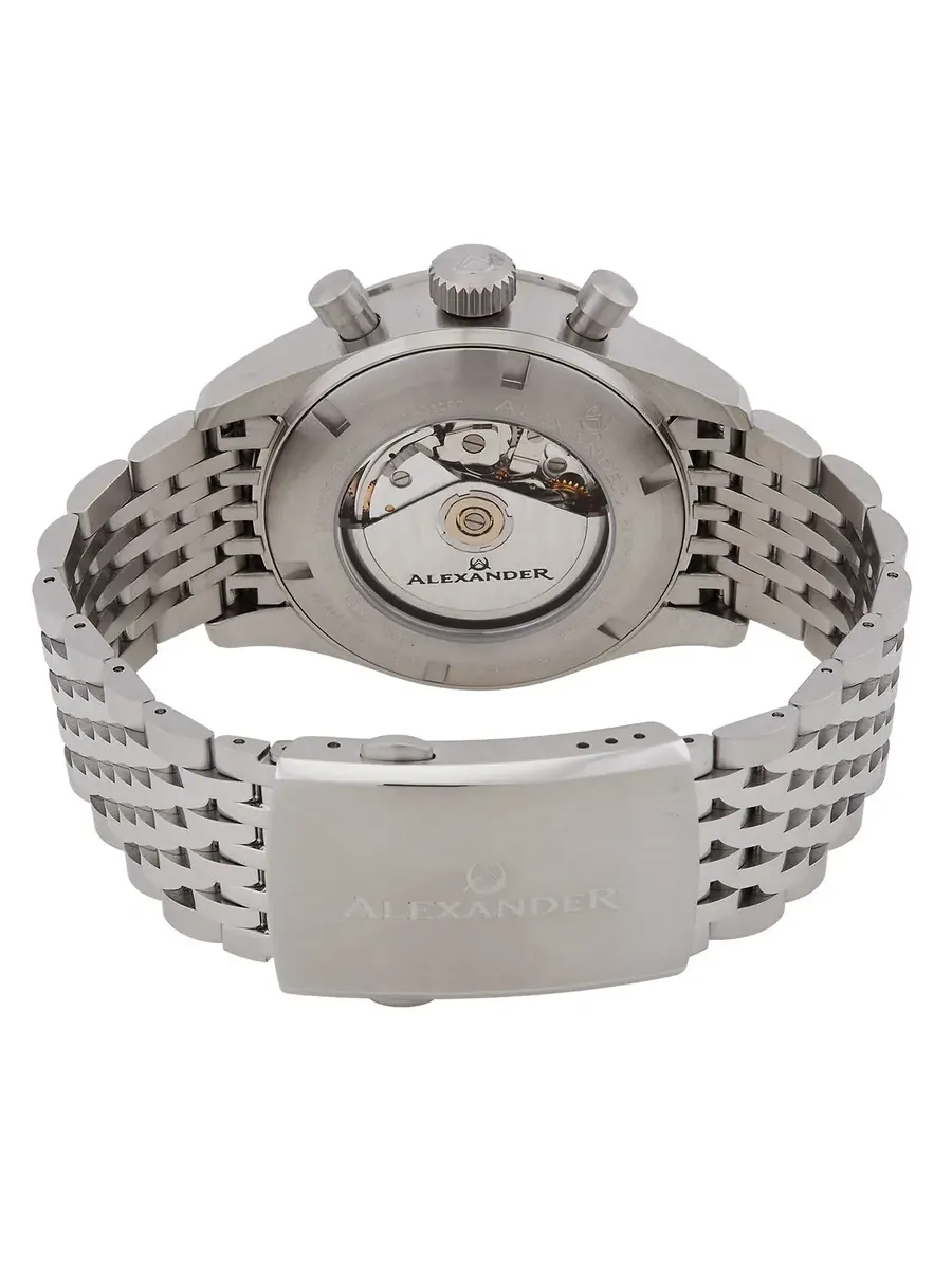 Мужские часы Alexander Alexander 2 Chronograph Automatic с синим циферблатом A480-LE — изображение 3 из 3, оттенок серебряный