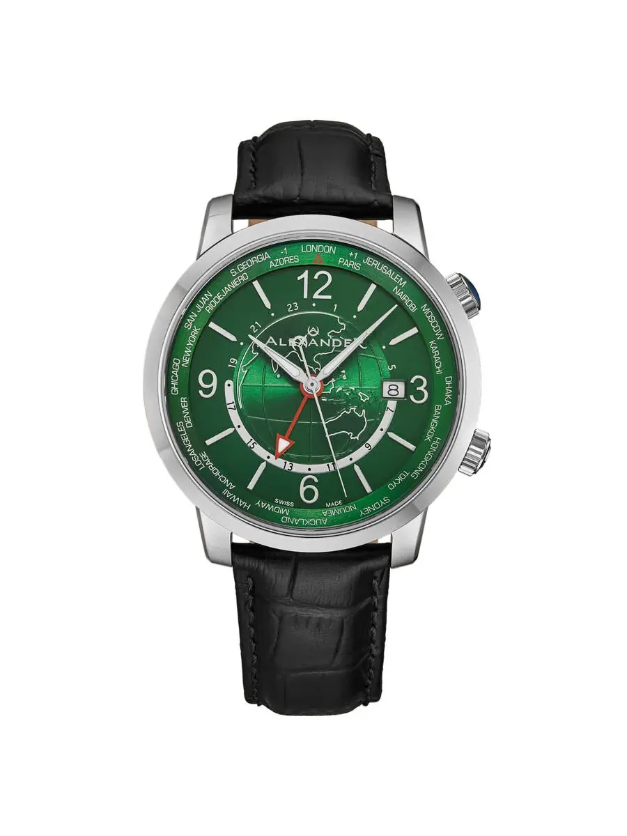 Мужские часы Alexander Alexander 2 с кварцевым механизмом и зеленым циферблатом A171A-04