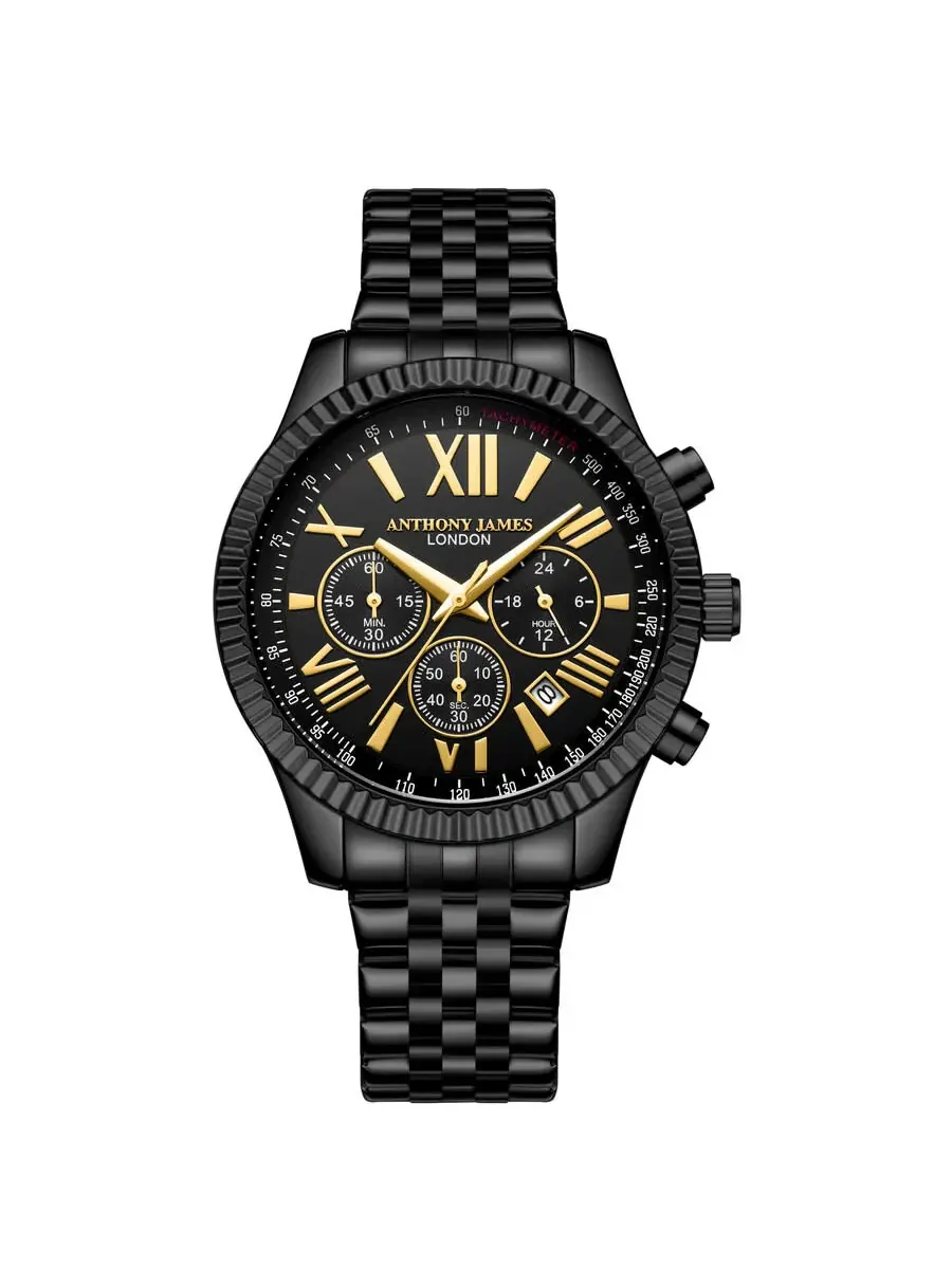 Мужские часы Anthony James Chrono Sports с черным циферблатом AJ012N2 — черный