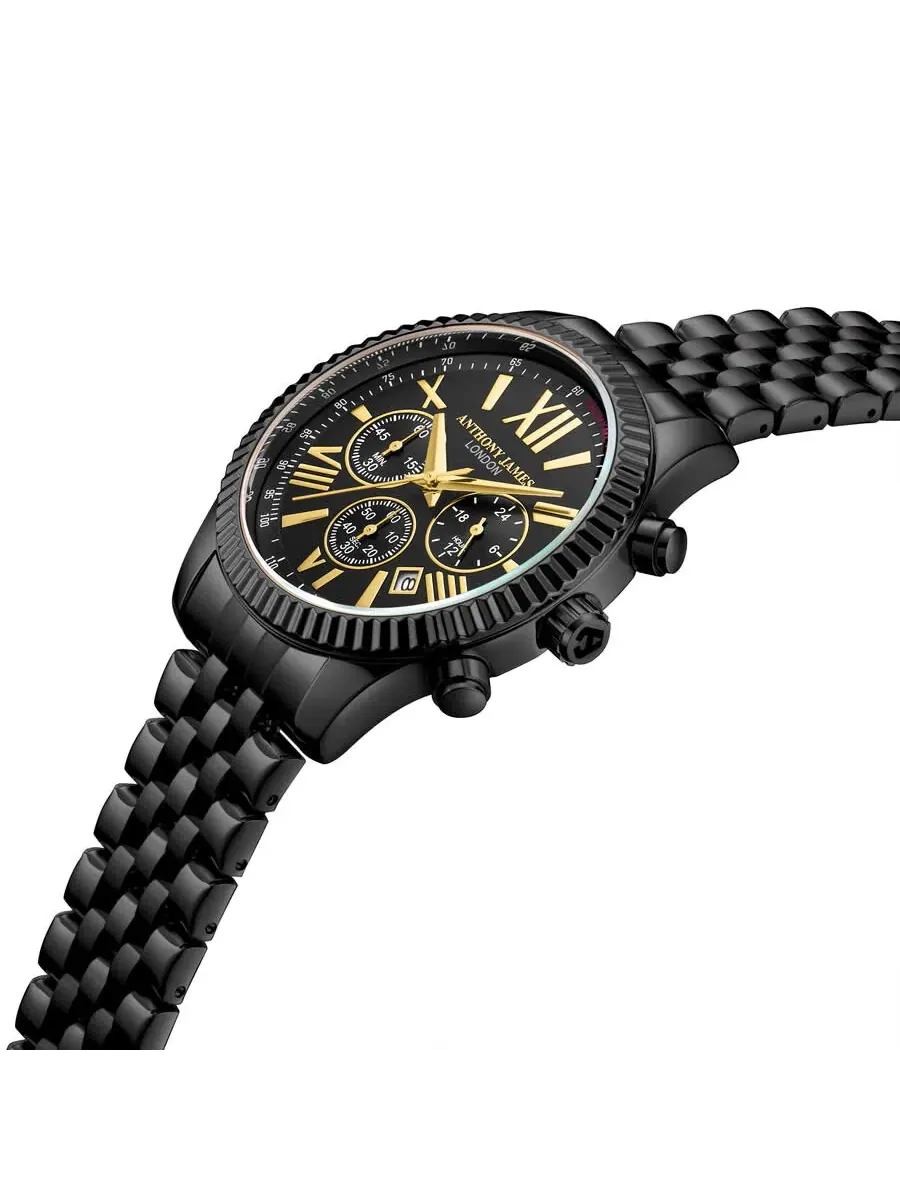 Мужские часы Anthony James Chrono Sports с черным циферблатом AJ012N2 — изображение 2 из 4, оттенок черный