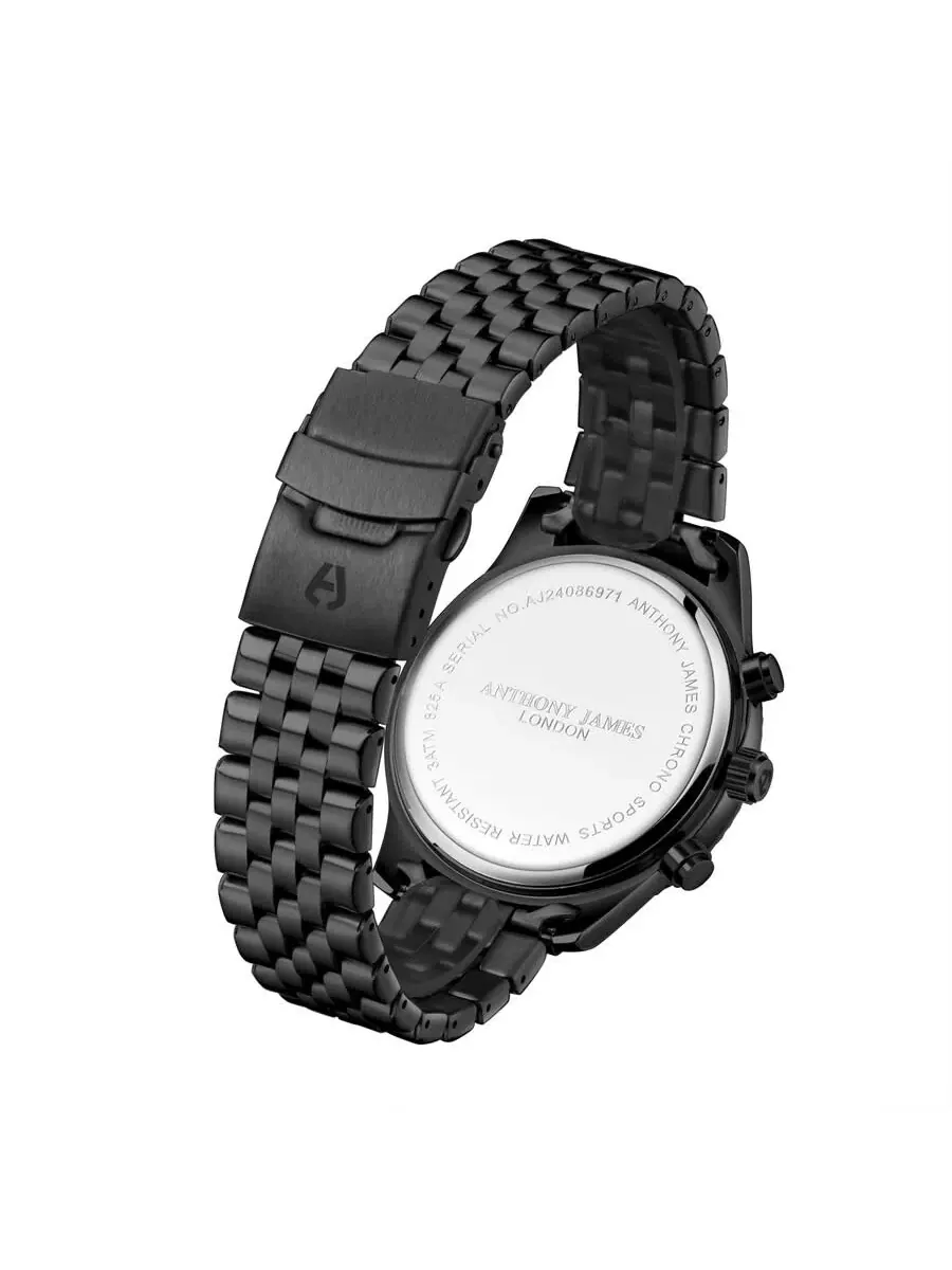 Мужские часы Anthony James Chrono Sports с черным циферблатом AJ012N2 — изображение 3 из 4, оттенок черный