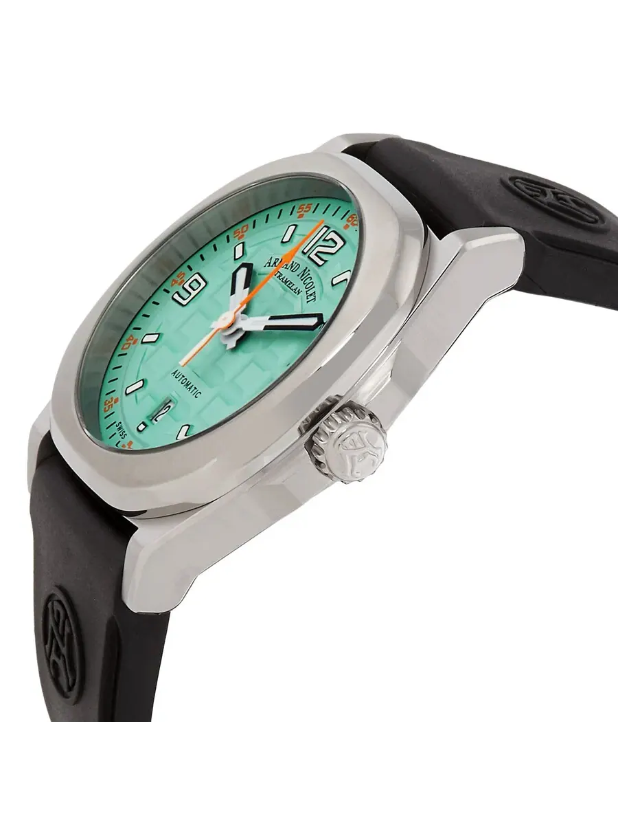 Мужские часы Armand Nicolet JH9 Automatic с голубым циферблатом Aqua Blue A660HAA-ZO-GG4710N — изображение 2 из 3