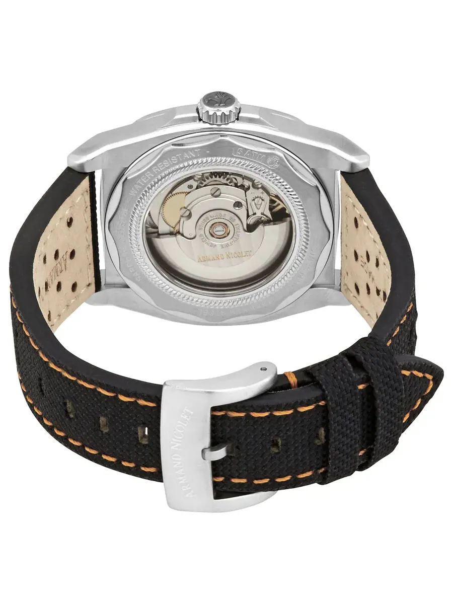 Мужские часы Armand Nicolet JH9 Automatic с черным циферблатом A660HAA-NO-P0668NO8 — изображение 3 из 3, оттенок серебряный