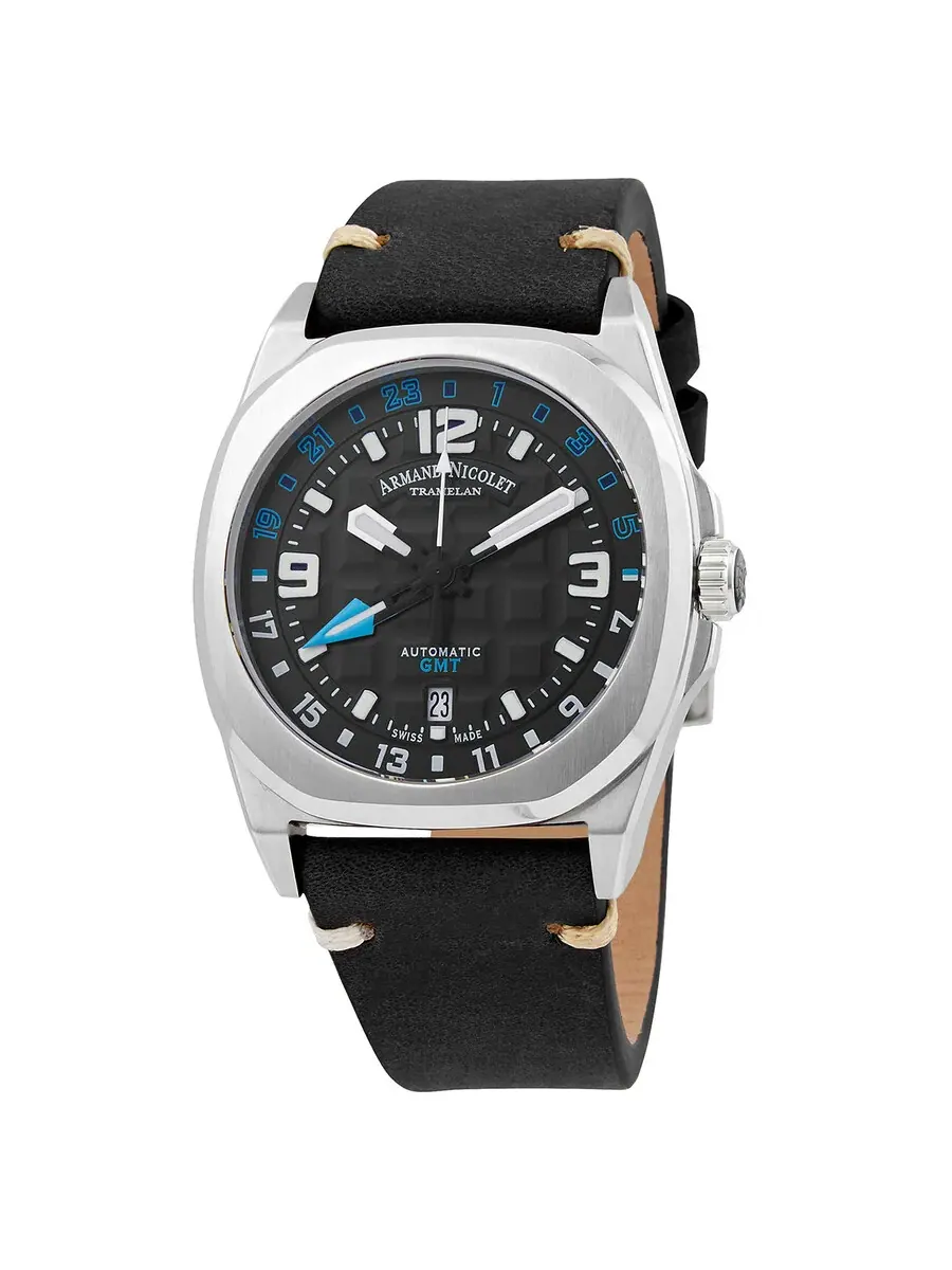 Мужские часы Armand Nicolet JH9 Automatic с черным циферблатом A663HAA-NZ-PK4140NR — серебристый