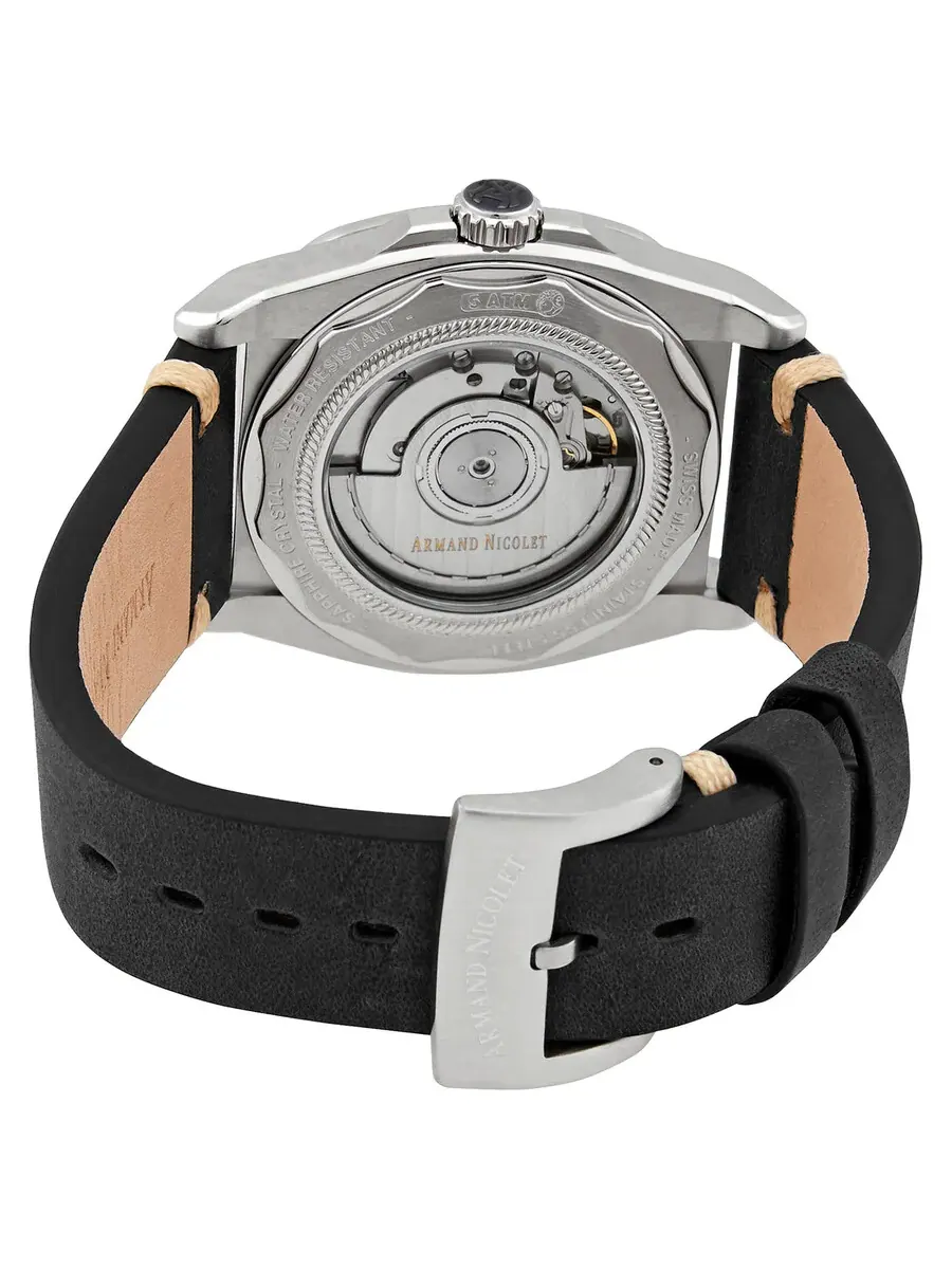 Мужские часы Armand Nicolet JH9 Automatic с черным циферблатом A663HAA-NZ-PK4140NR — изображение 3 из 3, оттенок серебряный