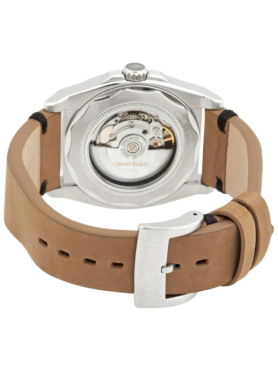 Мужские часы Armand Nicolet JH9 Automatic с синим циферблатом A660HAA-BO-PK4140CA — изображение 3 из 3, оттенок серебряный