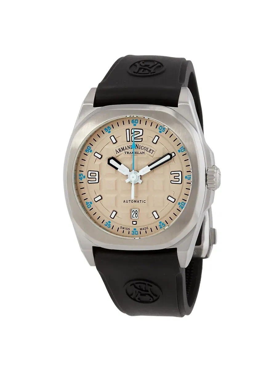 Мужские часы Armand Nicolet JH9 Automatic с серо-голубым циферблатом A660HAA-TZ-GG4710N — серебристый
