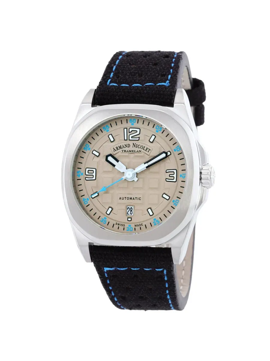 Мужские часы Armand Nicolet JH9 Automatic с серо-голубым циферблатом A660HAA-TZ-P0668NZ8 — серебристый