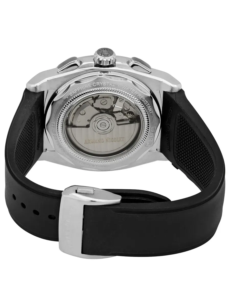 Мужские часы Armand Nicolet JH9 Chronograph Automatic с черным циферблатом A668HAA-NZ-GG4710N — изображение 3 из 3